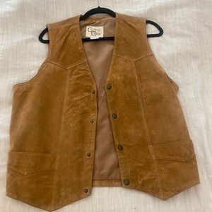 Men’s Medium Suede/Leather Vest. Worn one time!